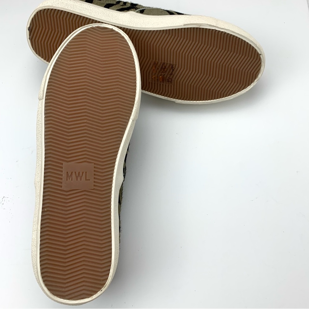 Madewell Sidewalk Slip On Sneakers in Zebra Calf Hair green black - Picture 8 of 12